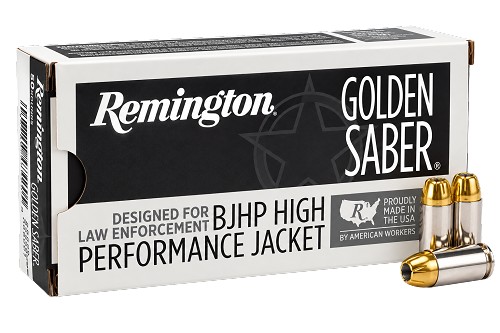 Remington Golden Saber 9mm 124gr BJHP Ammo 29357 50 Rounds  Remington 29357 Golden Saber 9mm 124 Grain Brass Jacketed Hollow Point Ammo  Remington Golden Saber 9mm 124gr BJHP 1125 FPS 