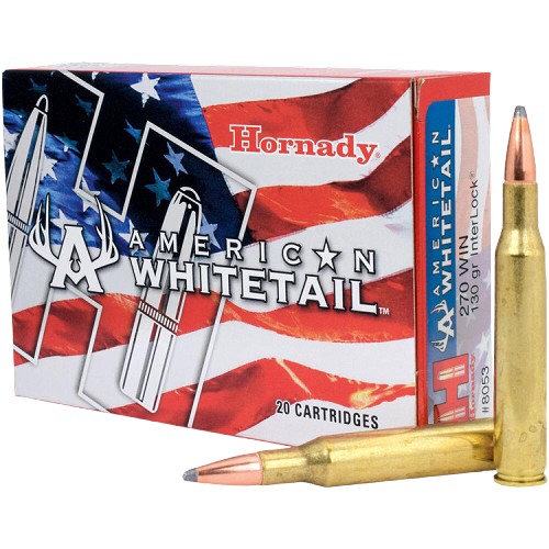 Hornady American Whitetail 270 Winchester 130gr InterLock SP 8053 20 Round Box 